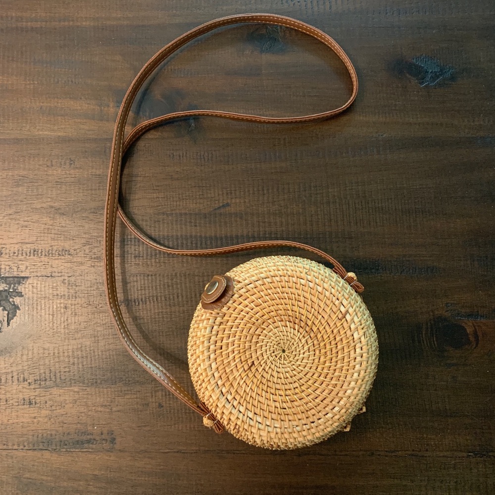 Round Rattan Bag - NWOT